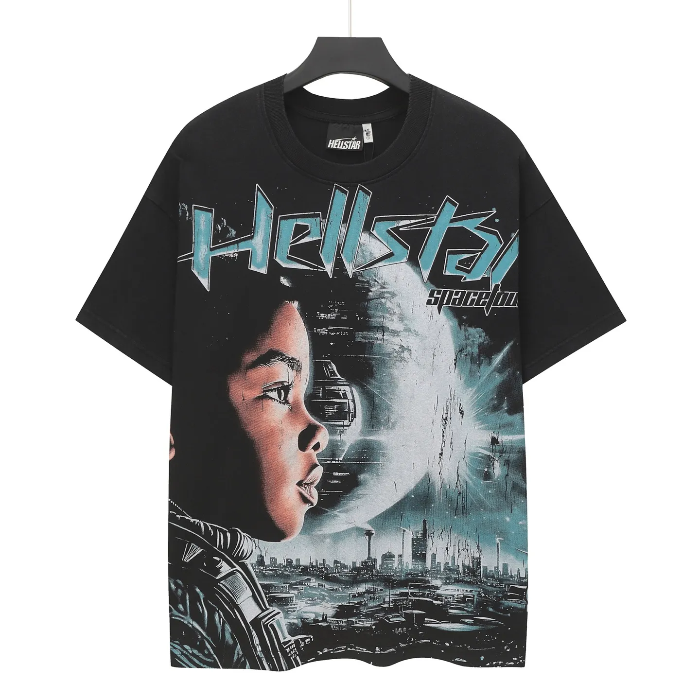 956# Black I P62 In Stock Hellstar T （fabric):32 250 Sizes（size）：S-M- L- X L （colour）： Black